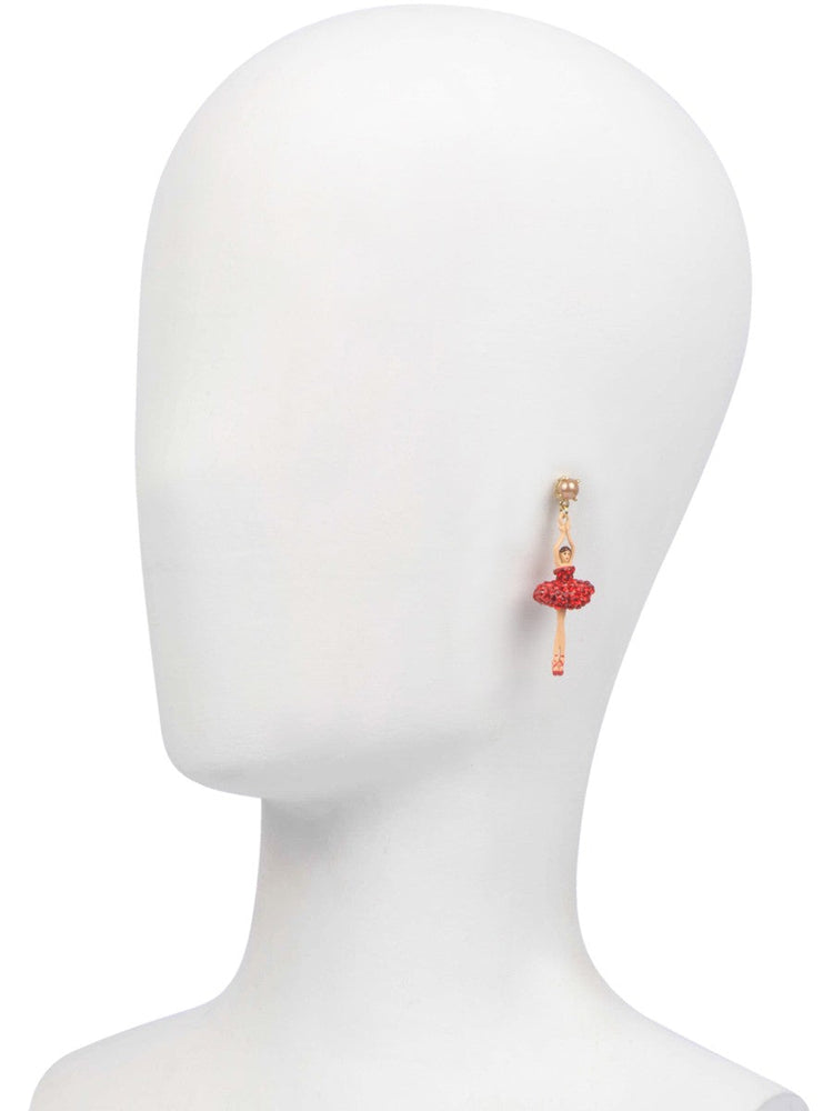 LUXURY PAS DE DEUX RHINESTONE BALLERINA CLIP ON EARRINGS