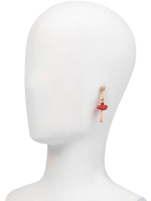 LUXURY PAS DE DEUX RHINESTONE BALLERINA CLIP ON EARRINGS