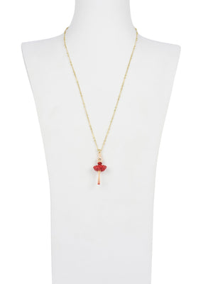 LUXURY PAS DE DEUX RHINESTONE BALLERINA PENDANT NECKLACE