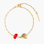Cherries and Leave Thin Bracelet