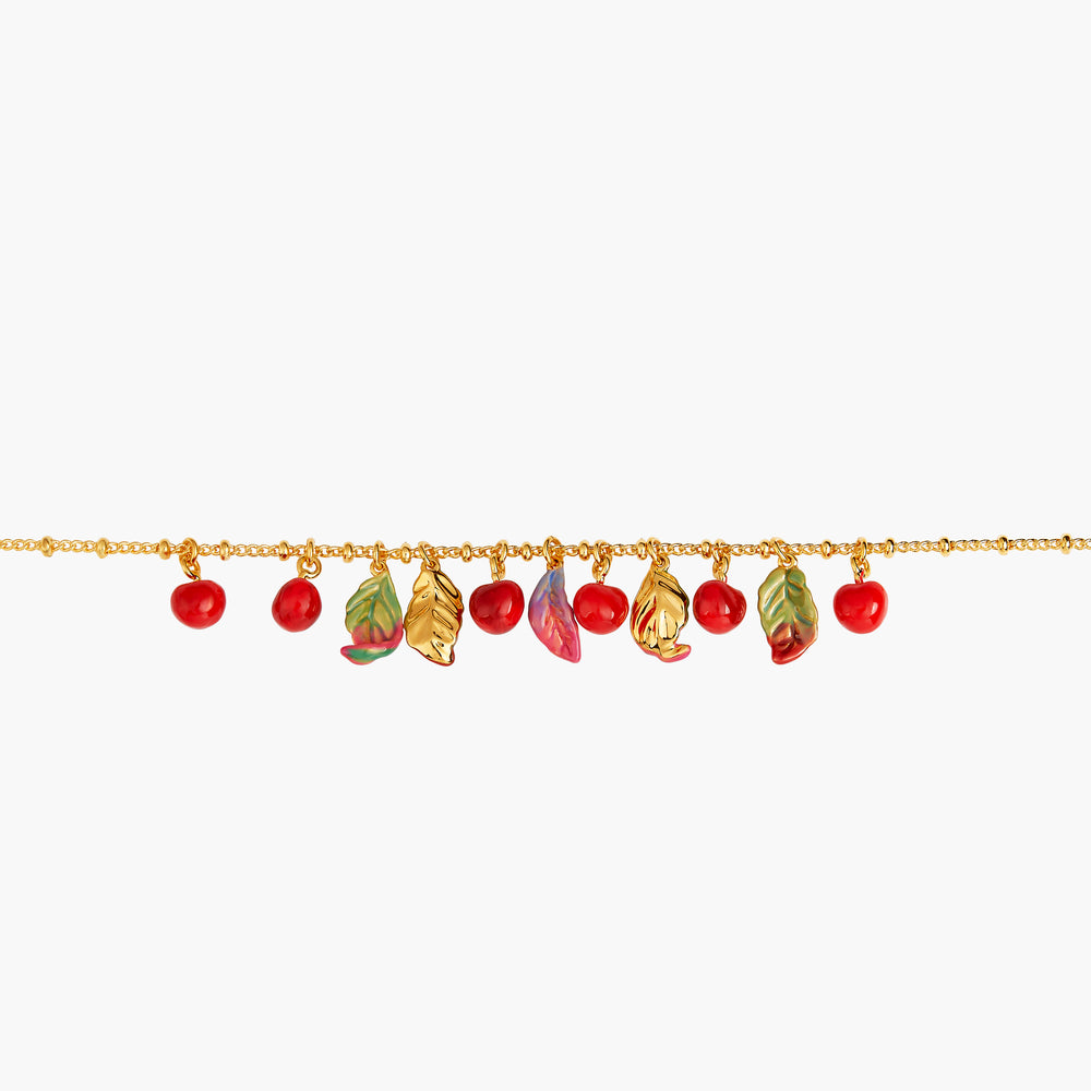 
            
                Load image into Gallery viewer, Cherries and Leaves Charm Bracelet
            
        