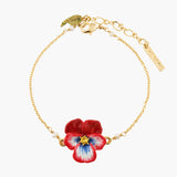 Thousand Pansies Red Pansy Link Chain Bracelet