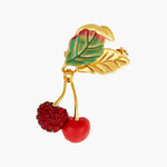 Cherries and Leaves Brooch