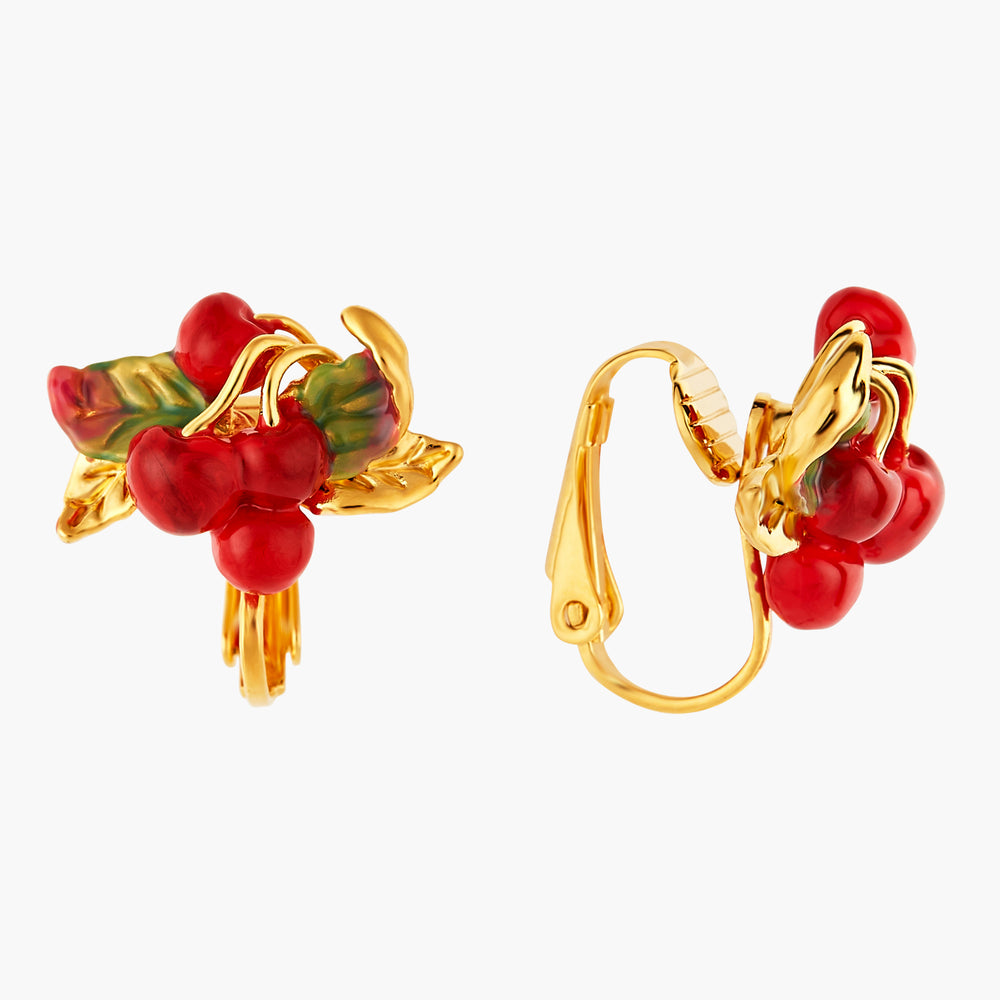
            
                Load image into Gallery viewer, Cherries and Leaves Clip-on Earrings
            
        