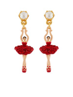 MINI LUXURY PAS DE DEUX MINI BALLERINA WITH RED CRYSTALS STUD EARRINGS