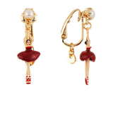 MINI PAS DE DEUX WITH MINI BALLERINA AND PEARL CLIP-ON EARRINGS