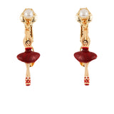 MINI PAS DE DEUX WITH MINI BALLERINA AND PEARL CLIP-ON EARRINGS