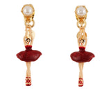 MINI PAS DE DEUX WITH RED MINI BALLERINA AND PEARL STUD EARRINGS