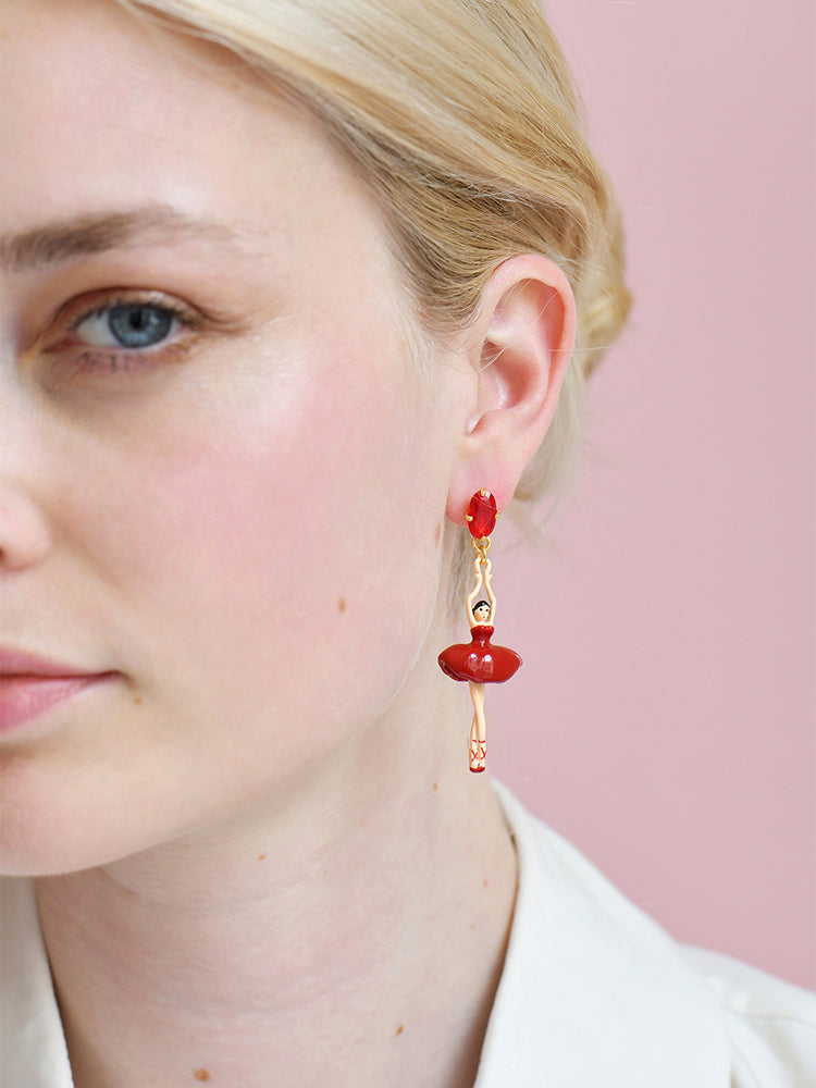 PAS DE DEUX BALLERINA AND STONE CLIP-ON EARRINGS