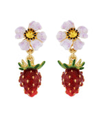 Royal Gardens Strawberry and White Flower Post Earrings