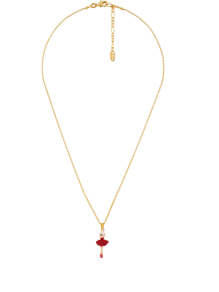 MINI LUXURY PAS DE DEUX MINI BALLERINA WITH RED CRYSTALS NECKLACE