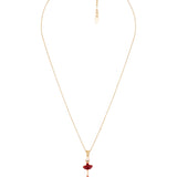 MINI PAS DE DEUX WITH RED MINI BALLERINA PENDANT SHORT NECKLACE