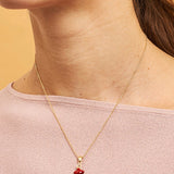 MINI PAS DE DEUX WITH RED MINI BALLERINA PENDANT SHORT NECKLACE