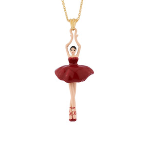 PAS DE DEUX BALLERINA PENDANT NECKLACE - Red