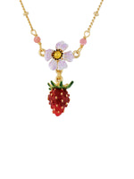 Royal Gardens Strawberry and White Flower Necklace