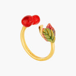 Cherries and Leaves Adjustable Ring
