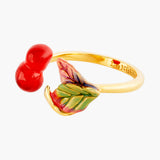 Cherries and Leaves Adjustable Ring