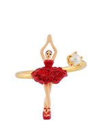 MINI LUXURY PAS DE DEUX MINI BALLERINA WITH RED CRYSTALS ADJUSTABLE RING