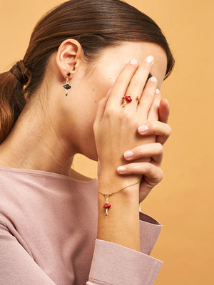 MINI PAS DE DEUX WITH RED MINI BALLERINA ADJUSTABLE RING