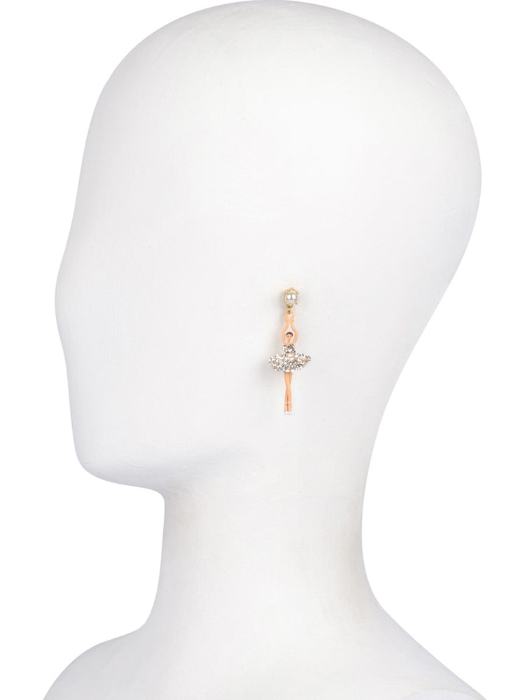 LUXURY PAS DE DEUX CRYSTAL RHINESTONE BALLERINA STUD EARRINGS