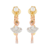 MINI LUXURY PAS DE DEUX MINI BALLERINA WITH SILVER CRYSTALS CLIP-ON EARRINGS