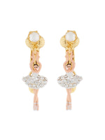 MINI LUXURY PAS DE DEUX MINI BALLERINA WITH SILVER CRYSTALS CLIP-ON EARRINGS