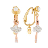 MINI LUXURY PAS DE DEUX MINI BALLERINA WITH SILVER CRYSTALS CLIP-ON EARRINGS