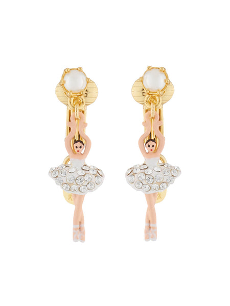 ◆[レネレイド]WHITE^BALLERINA^EARRINGS◆ MINI LUXURY PAS DE DEUX MINI BALLERINA WITH SILVER CRYSTALS