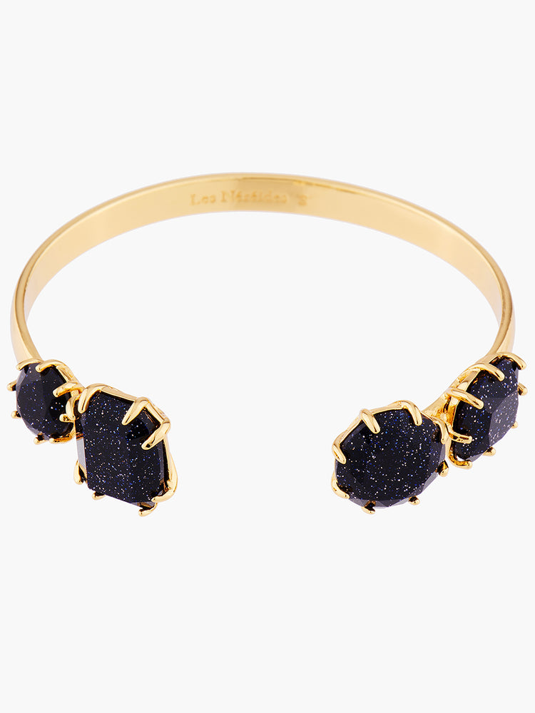 La Diamantine Deep Sparkling Blue 4 Stones Bangle Bracelet