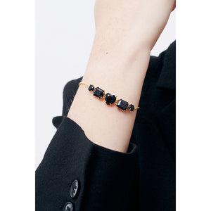 La Diamantine Deep Sparkling Blue 5 Stones Thin Bracelet