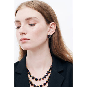 La Diamantine Deep Sparkling Blue 6 Stones Stud Creoles