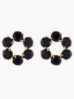 La Diamantine Deep Sparkling Blue 6 Stones Stud Creoles