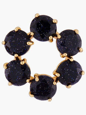 La Diamantine Deep Sparkling Blue 6 Stones Stud Creoles