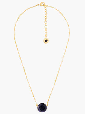 La Diamantine Deep Sparkling Blue Round Stone Pendant Necklace