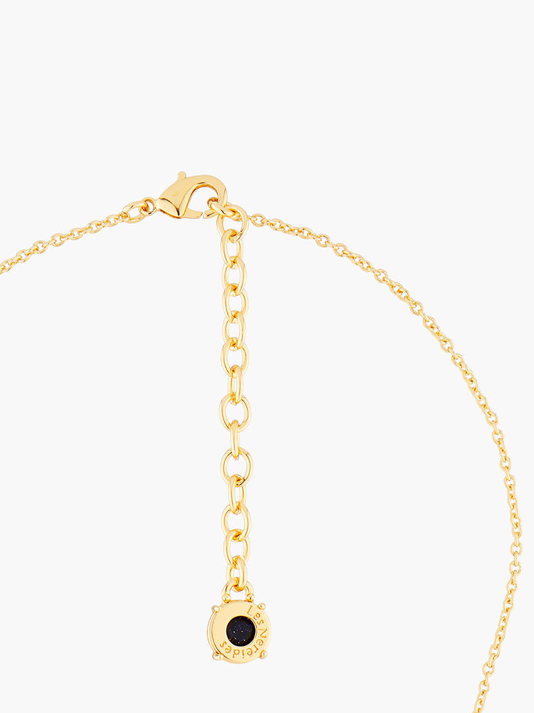 La Diamantine Deep Sparkling Blue Round Stone Pendant Necklace