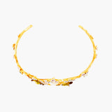 Japanese Zosterops Cherry Blossom and Branches Bangle Bracelet - White
