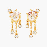 Cherry Blossom Branches and Mother-of-Pearl Cabochon Post Earrings