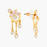 Cherry Blossom Branches and Mother-of-Pearl Cabochon Post Earrings