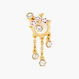 Cherry Blossom Branches and Mother-of-Pearl Cabochon Post Earrings