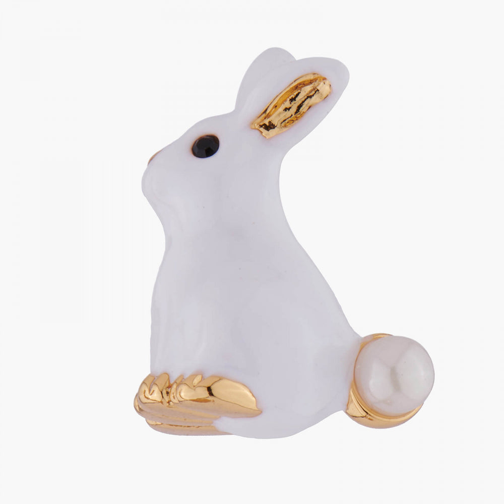 ENCHANTED ENCOUNTER Bunny and Mother-of-Pearl Dormeuses Earrings