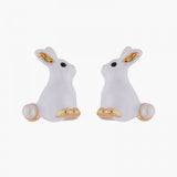 ENCHANTED ENCOUNTER Bunny and Mother-of-Pearl Dormeuses Earrings