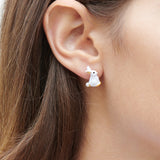 ENCHANTED ENCOUNTER Bunny and Mother-of-Pearl Stud Earrings