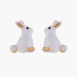 ENCHANTED ENCOUNTER Bunny and Mother-of-Pearl Stud Earrings