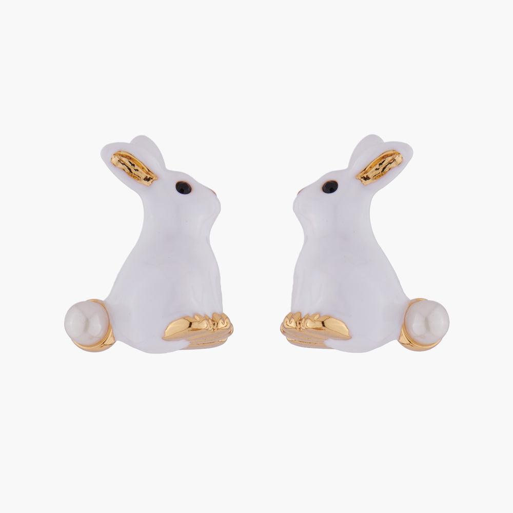 ENCHANTED ENCOUNTER Bunny and Mother-of-Pearl Stud Earrings