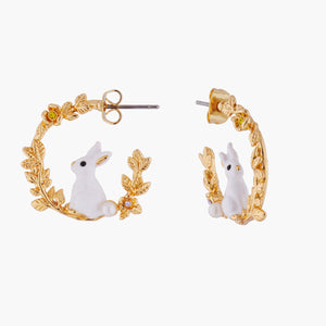 ENCHANTED ENCOUNTER Bunny on Golden Branch Stud Creoles