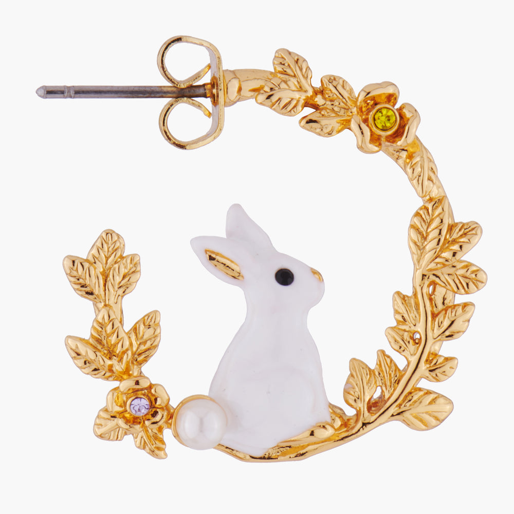 ENCHANTED ENCOUNTER Bunny on Golden Branch Stud Creoles