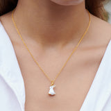Enchanted Encounter Bunny and Mother-of-Pearl Pendant Necklace