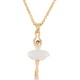 MINI PAS DE DEUX WITH WHITE MINI BALLERINA PENDANT SHORT NECKLACE