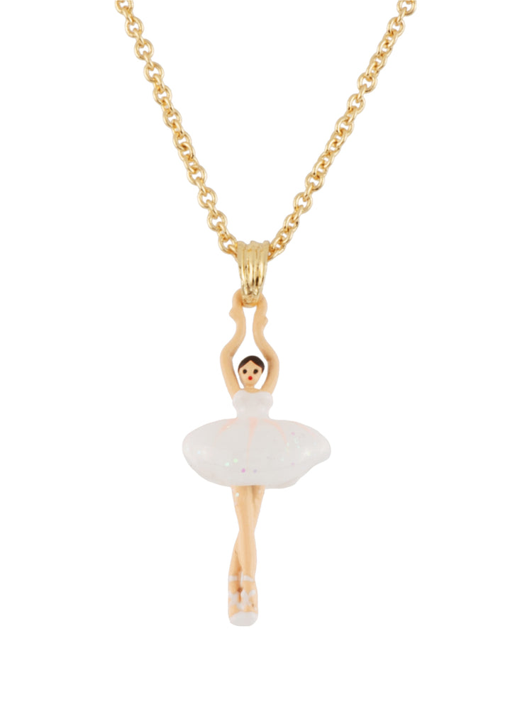 MINI PAS DE DEUX WITH WHITE MINI BALLERINA PENDANT SHORT NECKLACE