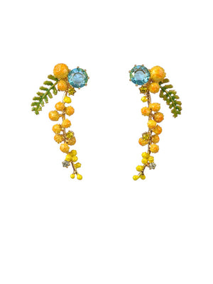 Gardens In Provence Long Mimosa Clip On Earrings